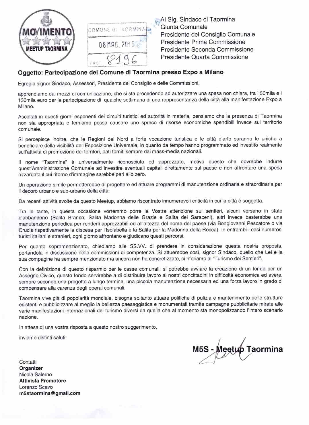 Taormina. Il M5S: “L’Expo non serve a nulla, pensiamo a sistemare i sentieri della città”