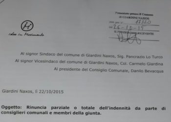 Giardini. Leotta: “Ecco perchè la Giunta e i consiglieri comunali dovrebbero rinunciare all’indennità”