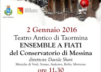 Taormina. Teatro Antico: il 2 gennaio (ore 11.30) concerto musicale. Ingresso libero