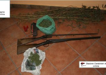 I carabinieri della Compagnia di Taormina sequestrano armi e droga in un casolare abbandonato di Limina