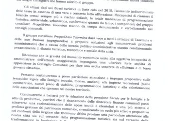 Il nuovo gruppo consiliare “ProgettiAmo Taormina”: “Amministrazione comunale inadeguata”