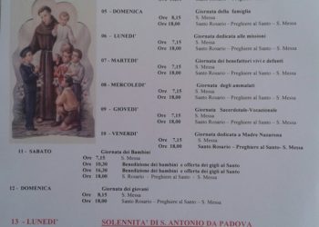 Taormina. Festa di S. Antonio da Padova: il programma dal 4 al 13 giugno