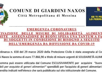Coronavirus. Giardini. Assegnazione dei buoni spesa alle famiglie, tutto quello che c’è da sapere