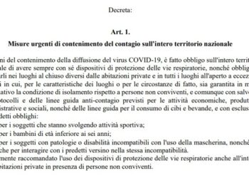 Nuovo Dpcm, ecco la bozza in Pdf (3 novembre 2020)