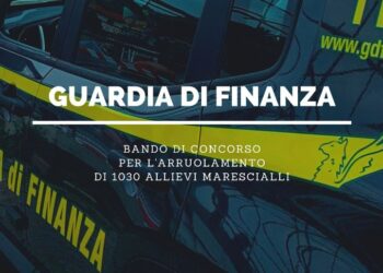 Guardia di Finanza. Bando di concorso per l’arruolamento di 1.030 allievi marescialli
