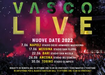 Vasco Rossi il 17 giugno 2022 in concerto al “San Filippo” di Messina. Organizzazione Carmelo Costa per “Musica da Bere”
