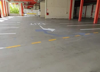 Asm Taormina. Nuova segnaletica orizzontale al parcheggio Porta Catania