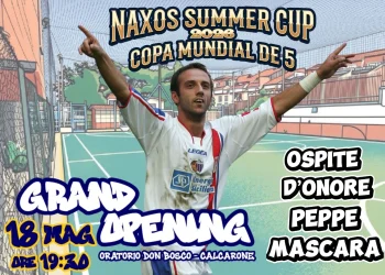 Giardini. “Naxos Summer Cup” di calcio a 5: inaugurazione con Peppe Mascara